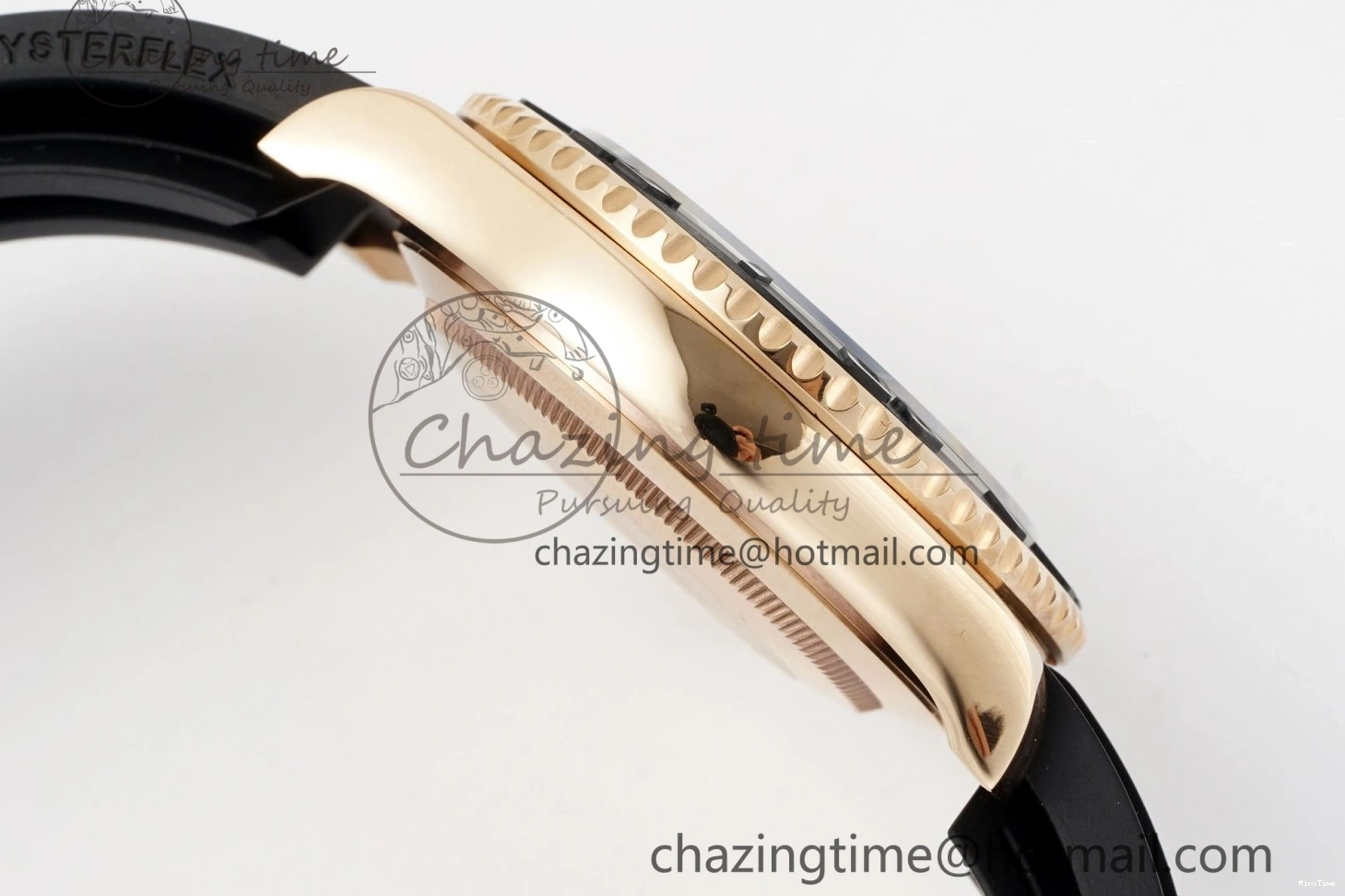 MiroTime 0213 RelaxedFit Yacht-Master 126655 RG APSF Best Edition Black Dial on Black Rubber Strap A 1949